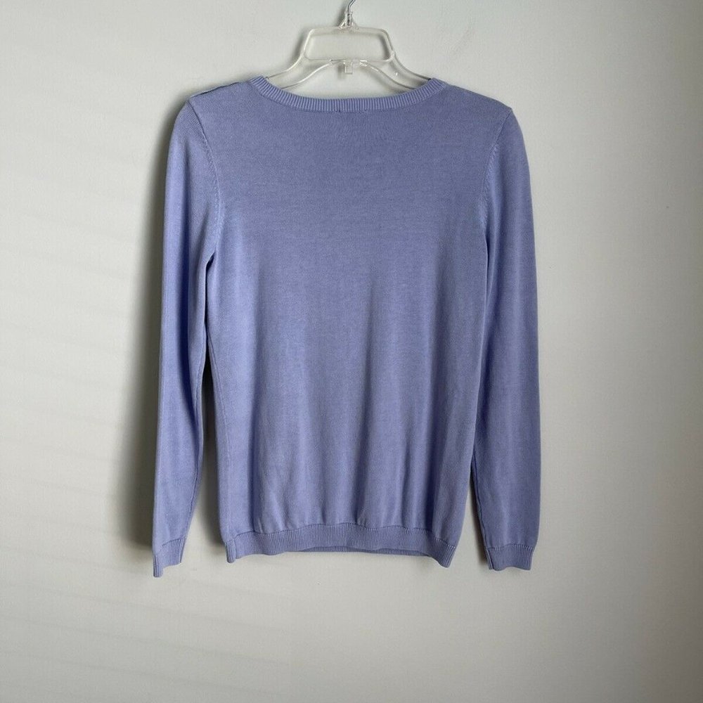 Talbots Blue Long Nautical Anchor Sweater - Picture 3 of 6